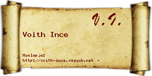 Voith Ince névjegykártya